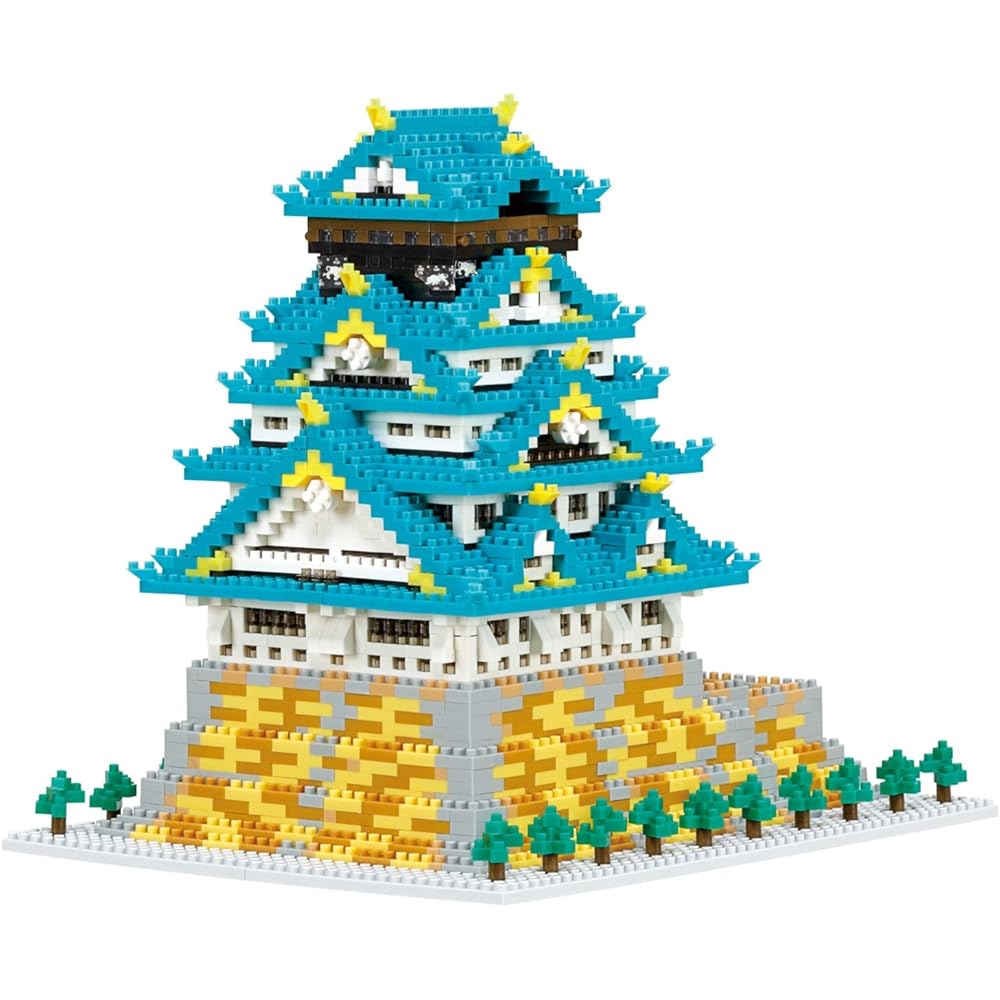 Kawada Nanoblock Osaka Castle Deluxe Edition NB-049 & Nanoblock Shuri Castle NBM-030 [Set Purchase]