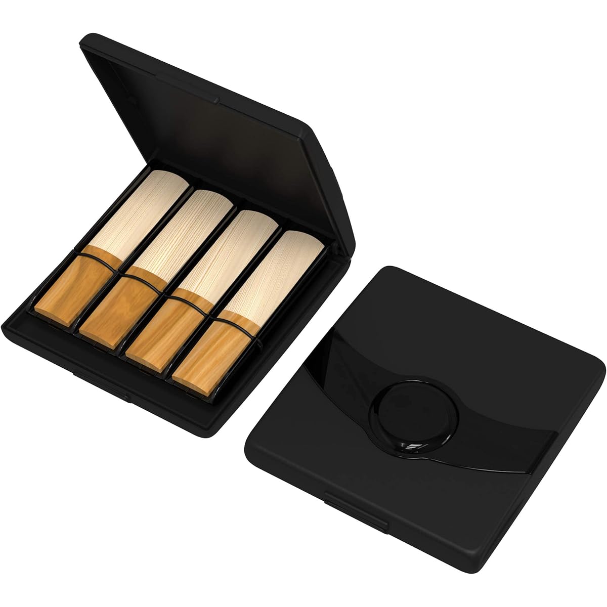 Reed storage case for clarinet reeds, alto tenor and soprano saxophone reed case, holds 8 pieces (black)