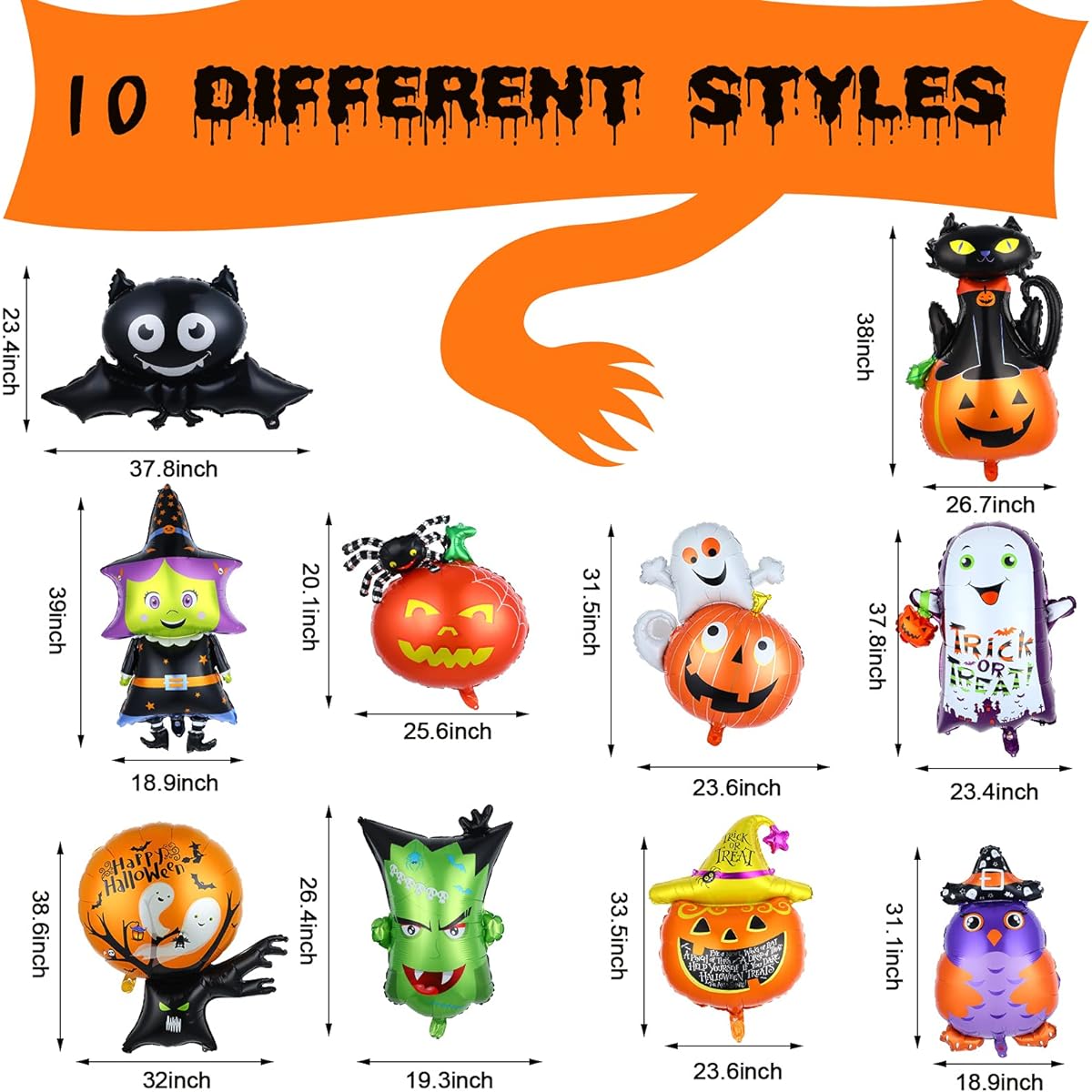 Halloween Foil Latex Balloons, 25pcs Halloween Mylar Balloons Witch Ghost Pumpkin Spider Ghost Giant Foil Balloons Colorful Halloween Party Balloons Halloween Party Decoration Supplies