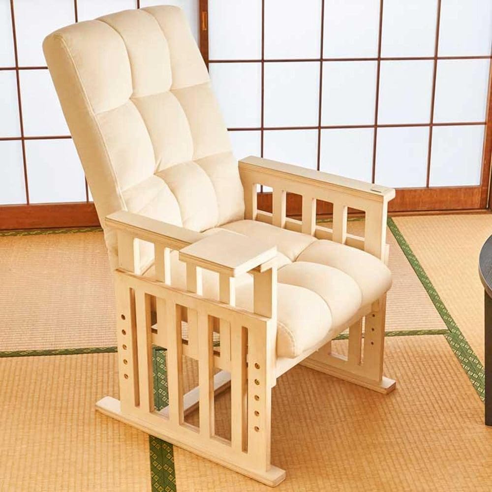 High chair for the elderly, finished product, reclining, 1 seater, with armrests, side table included, high back, easy to stand up, comfortable, height adjustable, easy to seat, with cover, relaxing, personal chair