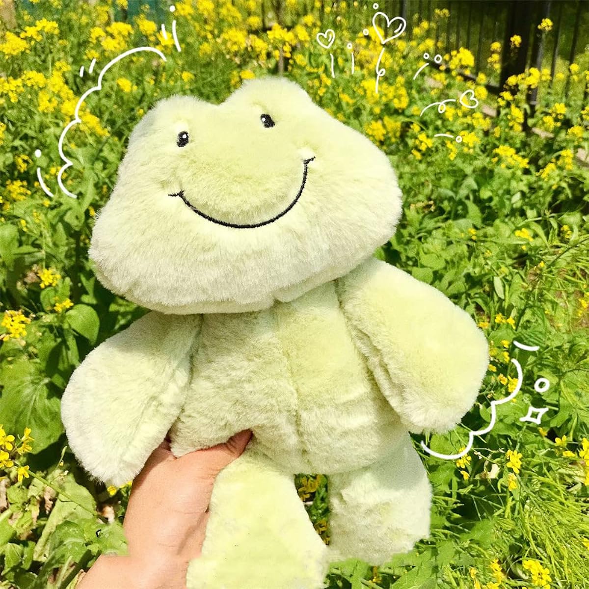 LHHXF 14 Inch Smile Frog Stuffed Frog Doll Soft Cute Stuffed Pillow Toy Adorable Stuffed Animal Hug Cushion Home Decoration for Boys Girls Adults (Smile Frog)