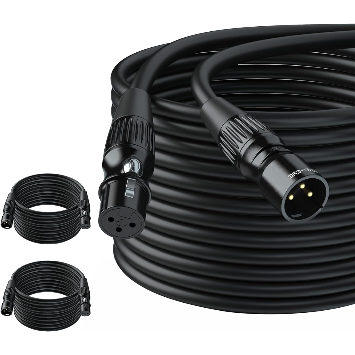 SMALL-EYE XLR Cable 50ft 2 Pack for Speaker Microphone with 3 Pin Gold Plated REAN Connector