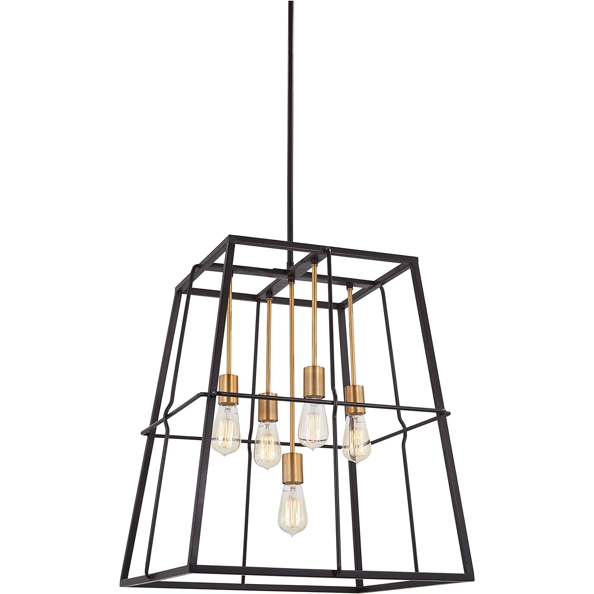 Minka Lavery 4765-416 Keeley Calle - 5 Light Pendant, Painted Bronze/Natural Brushed Finish with Glass