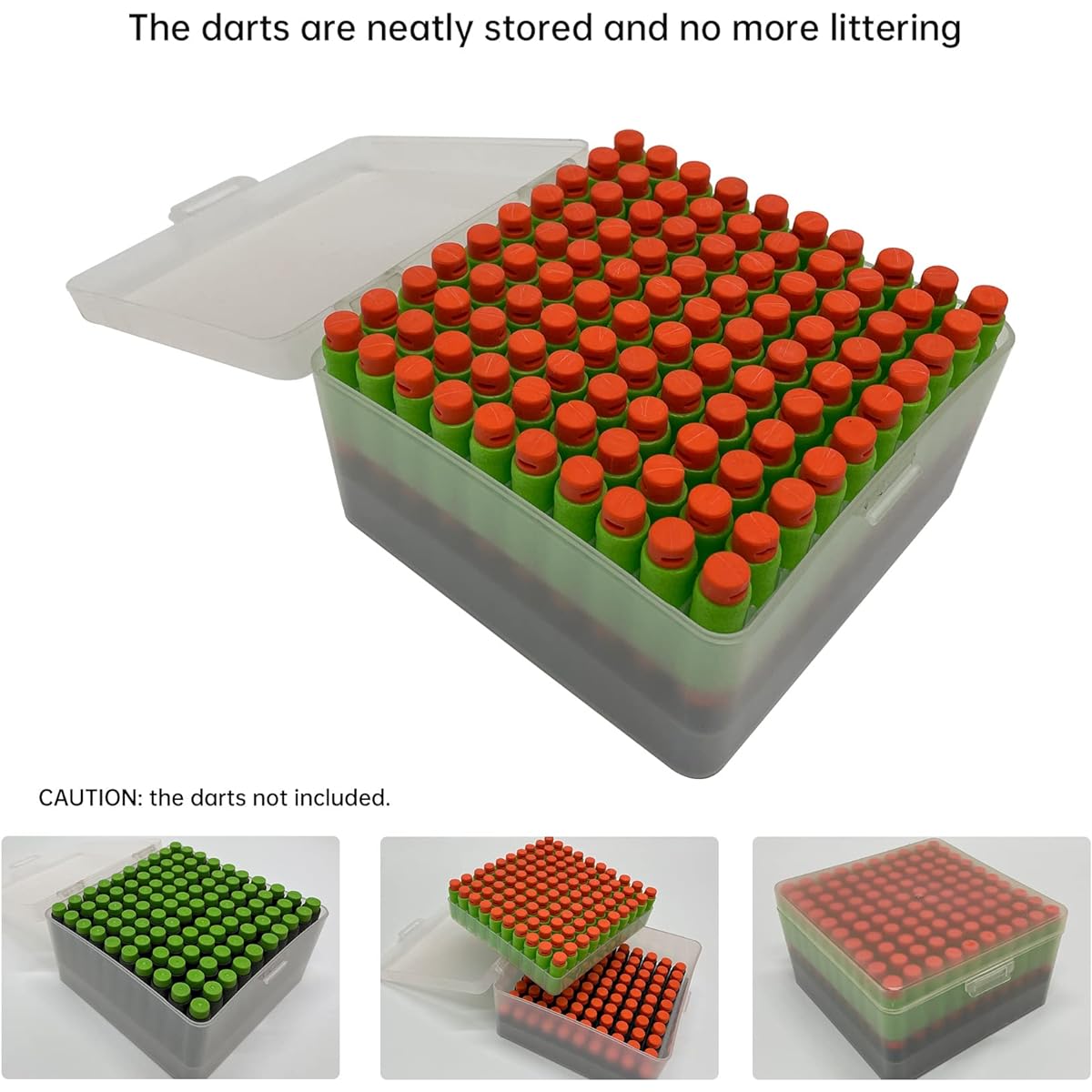 lififun Dart Storage Box with 20 Darts & 2 Grid Slots for Nerf N-Strike Elite & Elite 2.0 Darts