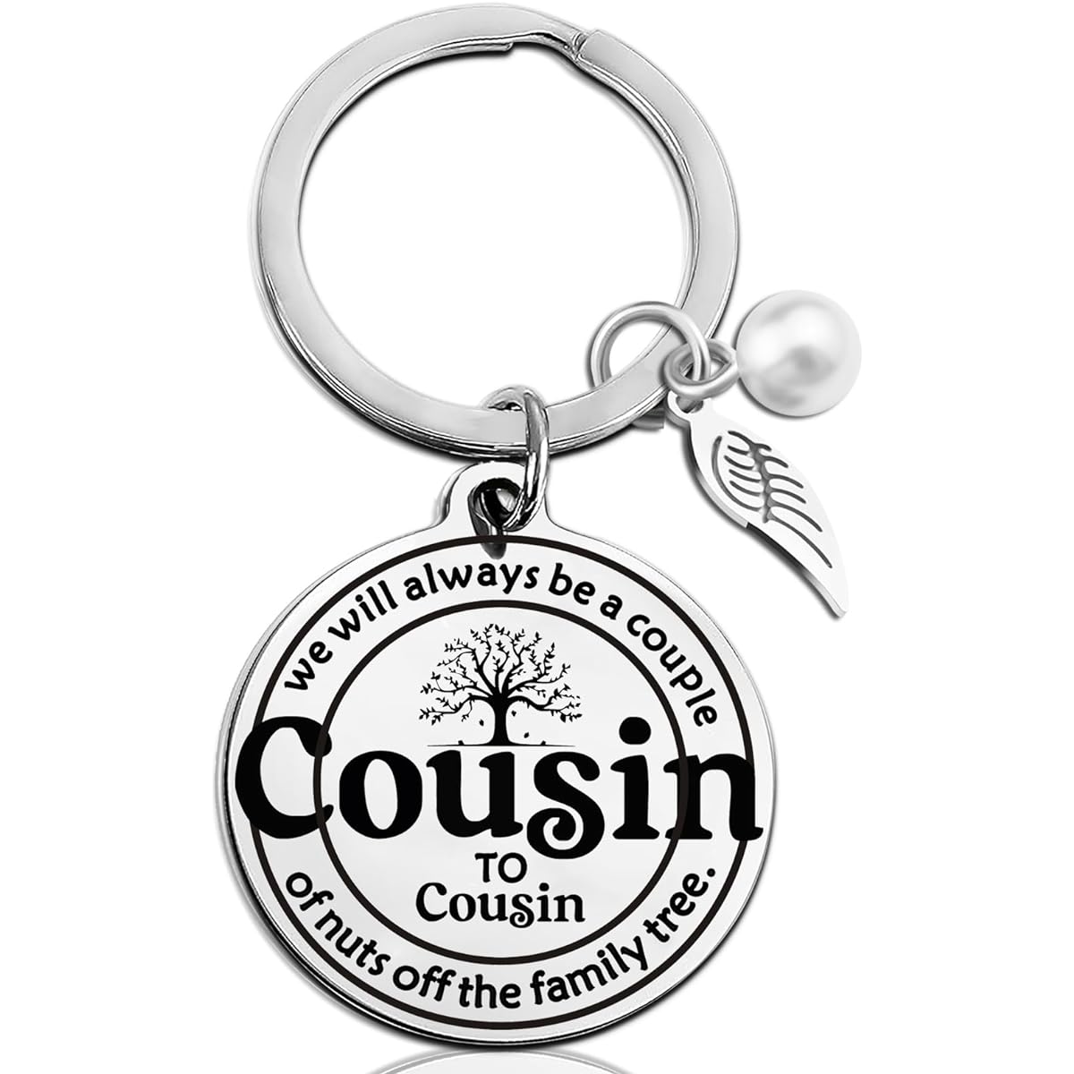 Ikacvb Cousin Gifts Big Cousin It Cousins Birthday Gift Ideas Cousin Gifts for Women and Men Best Cousin Gifts Ever Funny Christmas Gifts Cousin Stocking Stuffers, Silver, Small