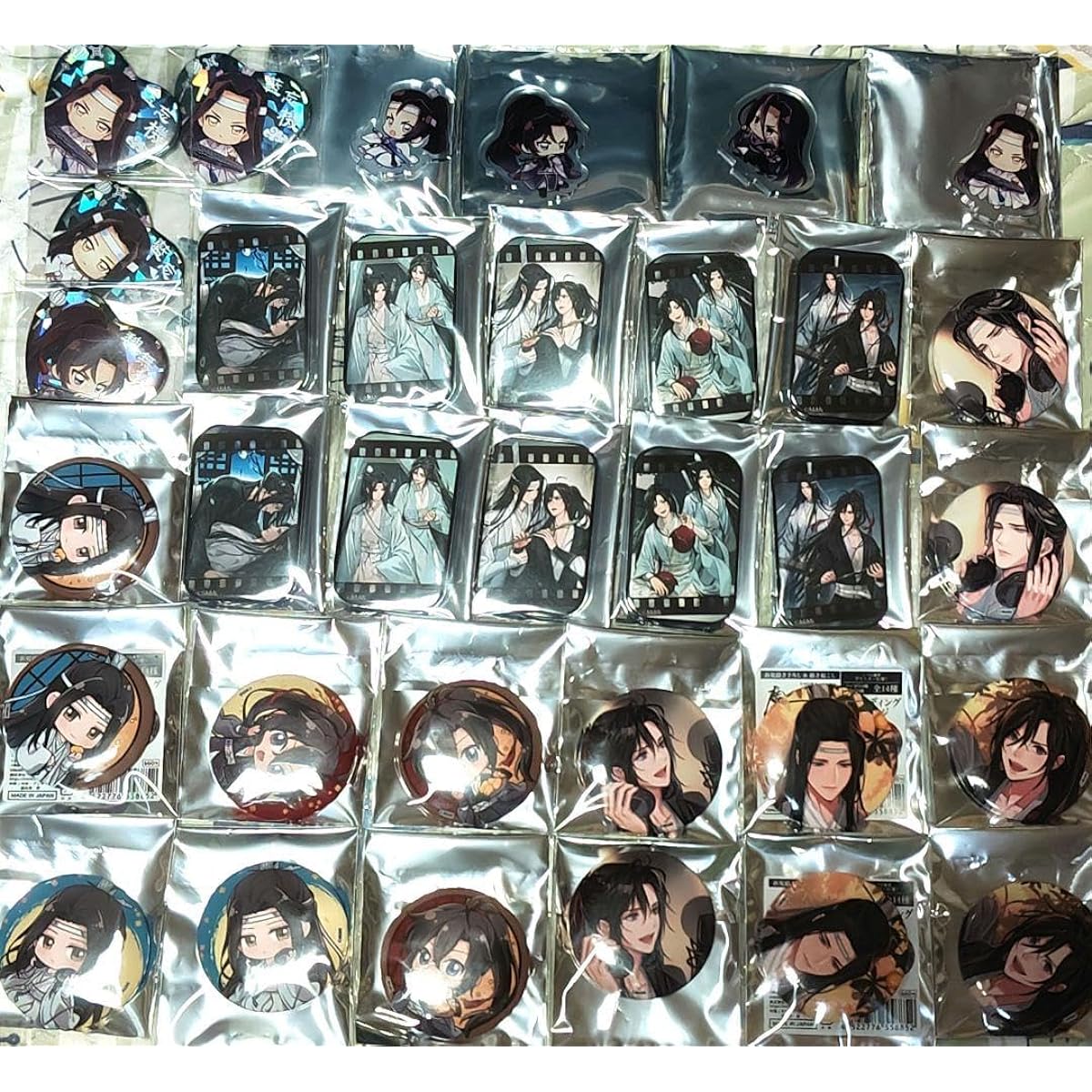 The Master of Diabolism Village Vanguard THE Chara Recording Biwa Can Badge Lan Zhan Wei Ying