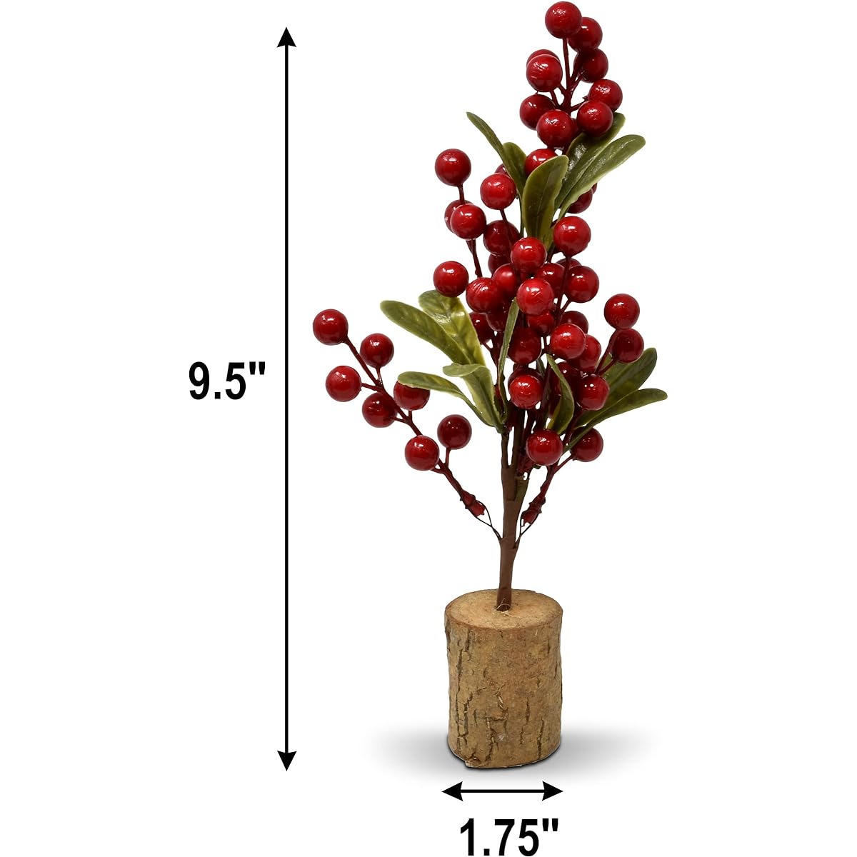 Mini Christmas Red Floral Plants Table Decorations Set of 3 Pine Nut Branches Tabletop Centerpieces Office Desk Shelf Mantle Kitchen Counter Home Holiday Winter Flowers Christmas Tree Party Decor