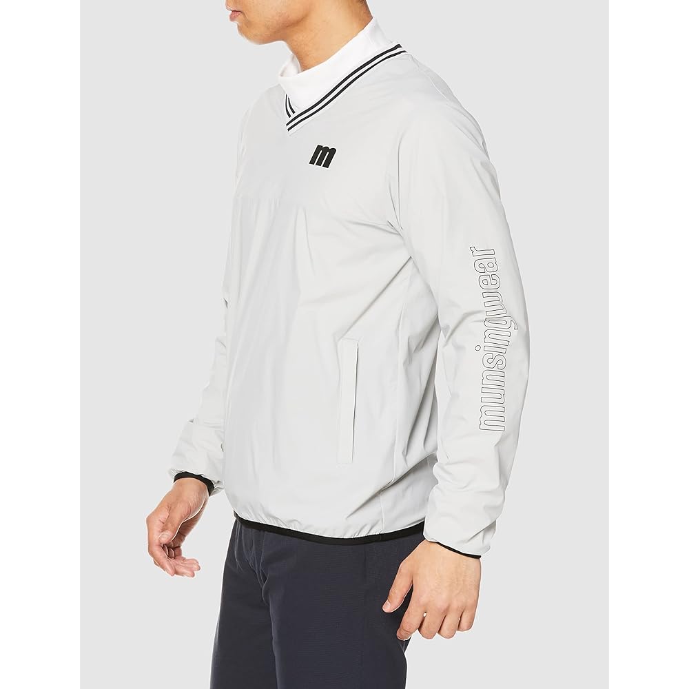 [Munsingwear] Jacket [ENVOY] Water-repellent Stretch Lightweight Piste Blouson V-Neck Cover-up Golf MEMVJK03 Men's GY00 (Gray) Equivalent to Japanese Size M