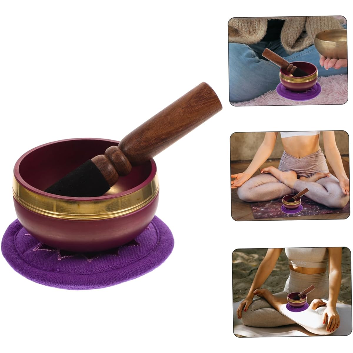 VICASKY Set of 5 Buddha Sound Bowls Meditation Bowl Accessories Ring Accessories Sound Bowl Buddha Singing Bowl Cushion Singing Bowl Holder Singing Bowl Male