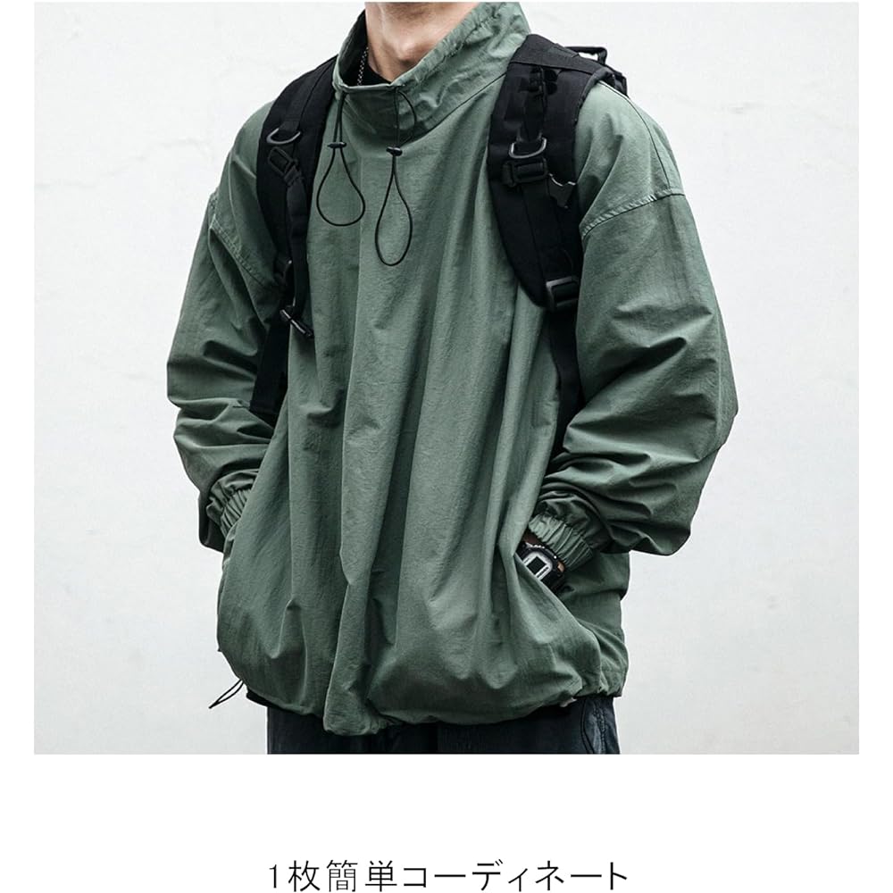 [Second Roots] Men's Parka Mountain High Neck Simple Casual Pullover Camping Spring Autumn M~2XL