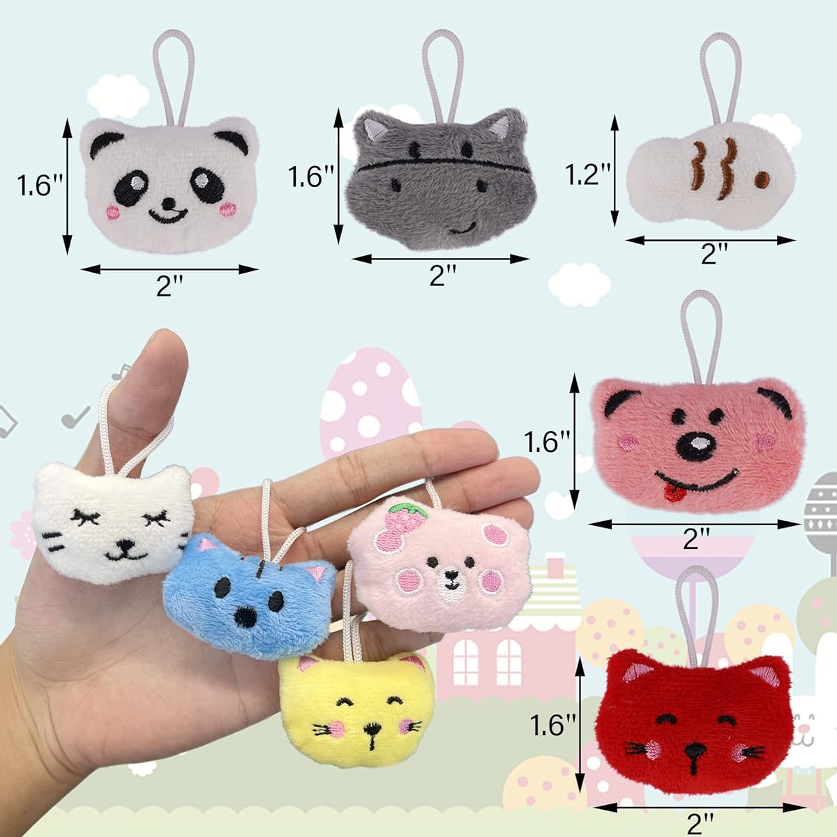 Prsildan 26pcs Mini Animal Plush Toy Set, Cute Small Animal Stuffed Animal Keychains for Kids Party Favors, Christmas Stocking Fillers, Goody Bags, Easter Egg Stuffers, Carnival, Classroom Giveaways