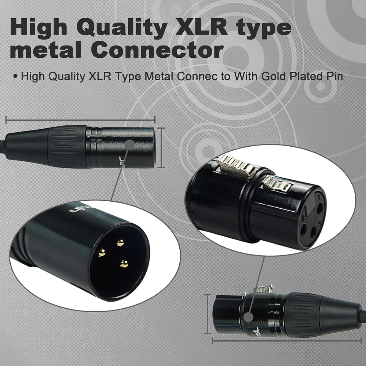 Jamesin DMX Light Cable 10ft XLR Microphone Cable Male to Female 3 Pin Balanced Shielded XLR Cable for DMX Stage Light Microphone Mixing Console Speaker System Stage Lighting (4 Pack)