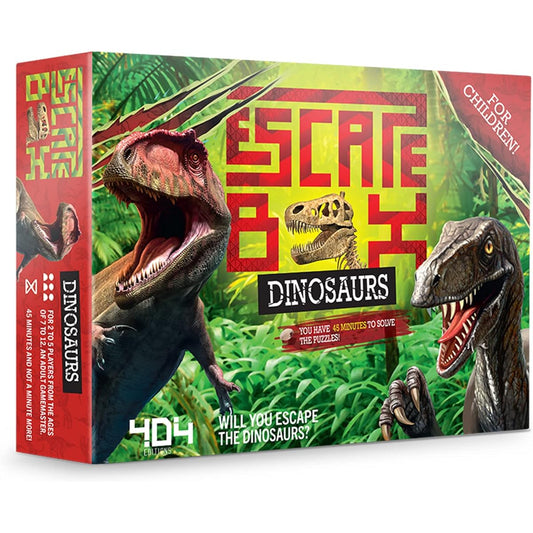 404 on the Board Escape Box Dinosaur | Family Fun Room Game Night Puzzle for Kids and Adults Ages 5+, 2-5 Players, Average Play Time 45 Minutes, Made of Board, Multicolor (QCQEB02EN)