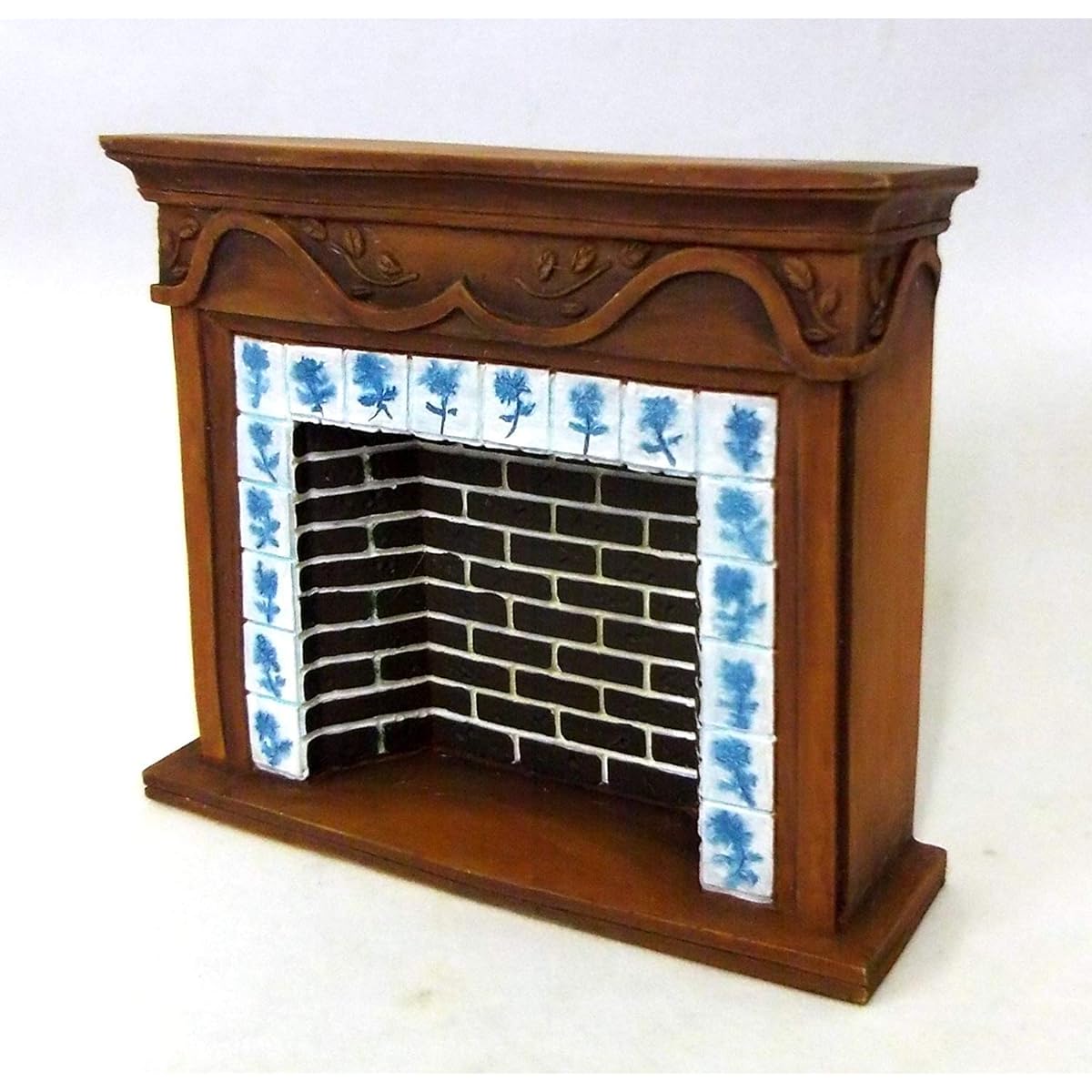 Dollhouse 1:12 Scale Miniature Furniture Resin Walnut Brick Delft Fireplace