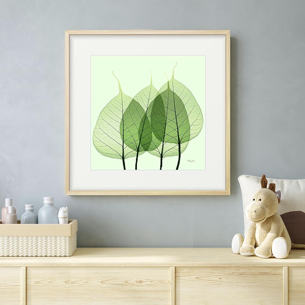 Painting "Leaf Vein" Interior Painting Flower Art Panel Framed (Length 43cm x Width 43cm)