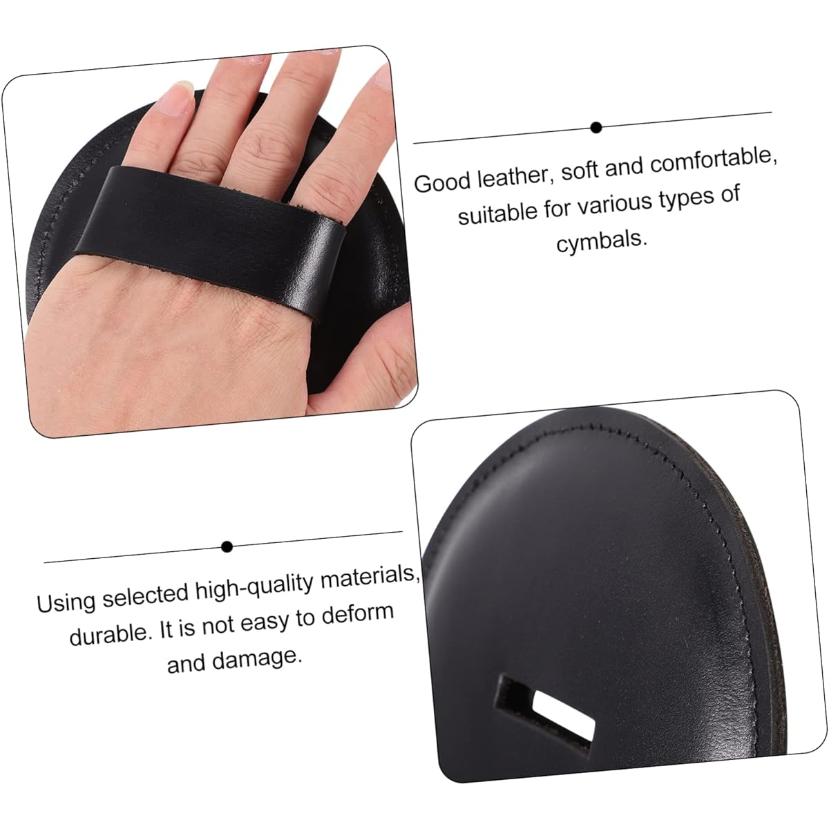 Vaguelly 3 Piece Set Army Cymbal Pad Chic Cymbal Guard Pad Professional Cymbal Pad Standard Leather Cymbal Strut Portable Cymbal Strut Cymbal Finger Strut Leather