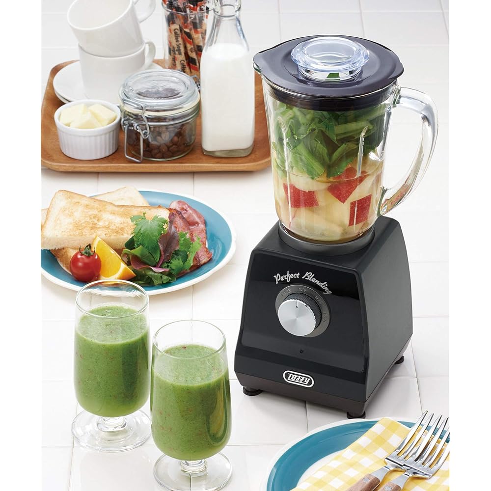 [Toffy] Home Blender K-BD1 (Rich Black) Retro Blender Mixer Juicer 600ml 2-speed Rotation Speed Pulse Function Compatible with Ice, Frozen Fruit, Single Living, Two Living, Stylish, Cute K-BD1-RB