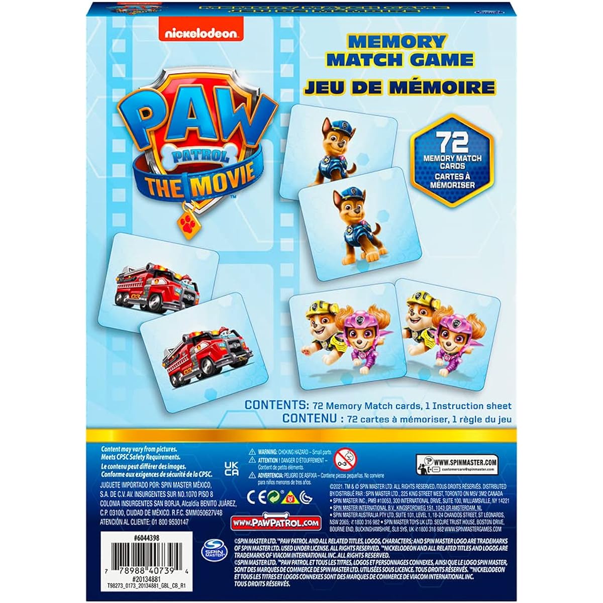 Paw Patrol The Movie Memory Match Game