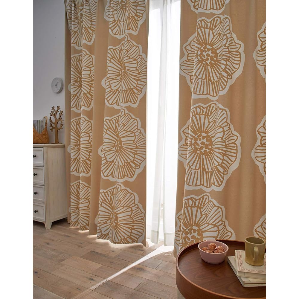 Suminoe Curtain Beige Width 265cm x Length 190cm Dairin Blackout Grade 2 Custom Drape V1246