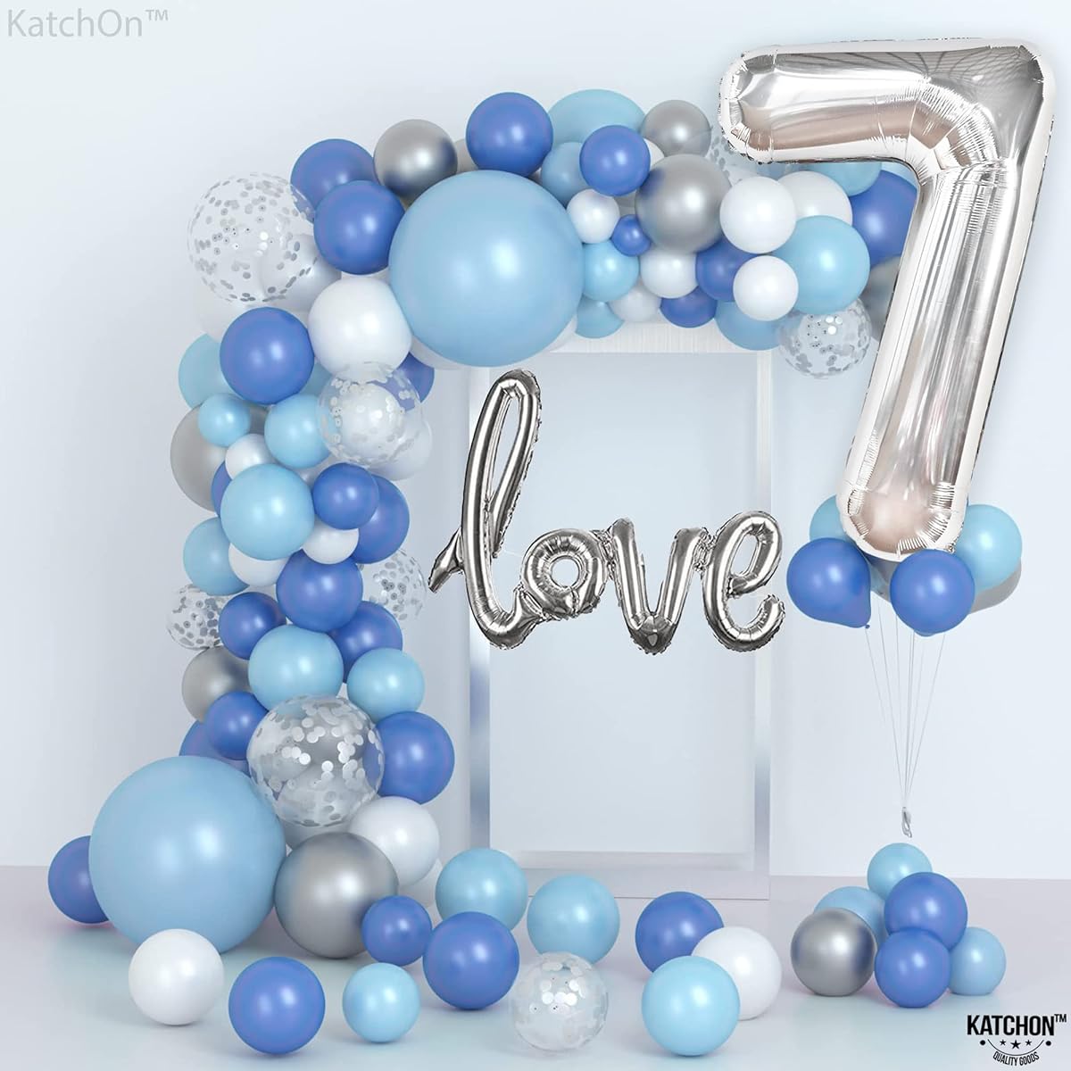 Giant Silver Number 7 Balloon - 40 Inches | Silver 7th Birthday Balloon 7th Birthday Decorations for Girls | Silver 7 Balloon Number 7th Birthday Decorations Girls | 7th Birthday Girls Number 7 Balloon