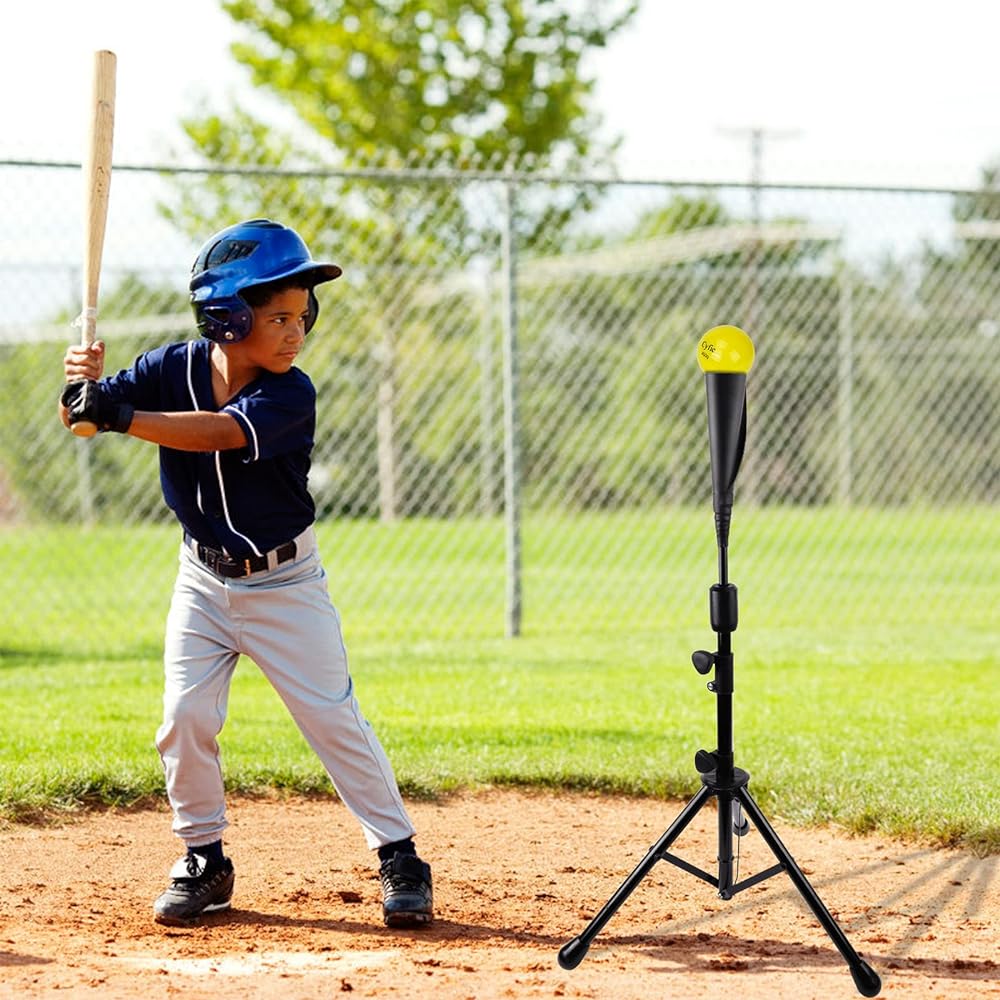 Tee Batting Baseball Training Batting Tee Stand Batting Practice Folding 3-Level Adjustment 68-112cm For Hardball/Rubberball/Softball