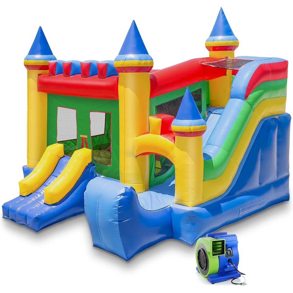 Cloud 9 Commercial Grade Castle Bounce House with Slide and Blower, 100% PVC 16' x 17' Inflatable Bouncer