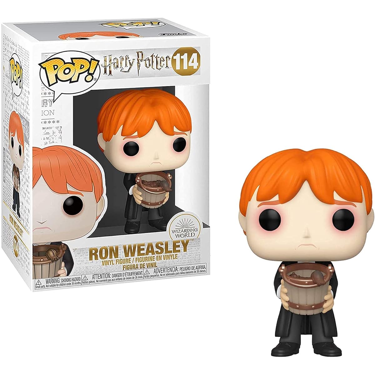 HARRY POTTER - Ron Weasley Pooking Slug with Bucket Funko POP! Vinyl Figure (Includes Compatible Pop Box Protector Case) Multicolor 3.75"