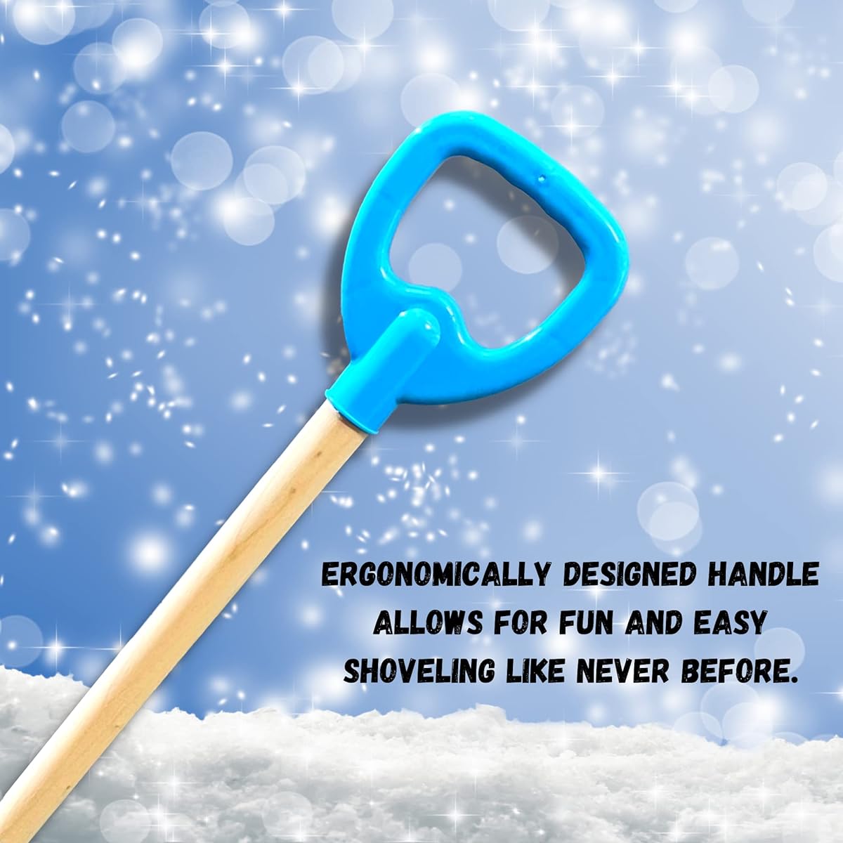 Back Bay Play 30 Kids Snow Shovel - Toddler Wooden Shovel with Plastic Handle and Scoop, Outdoor Snow Toy for Kids (1 Pack)