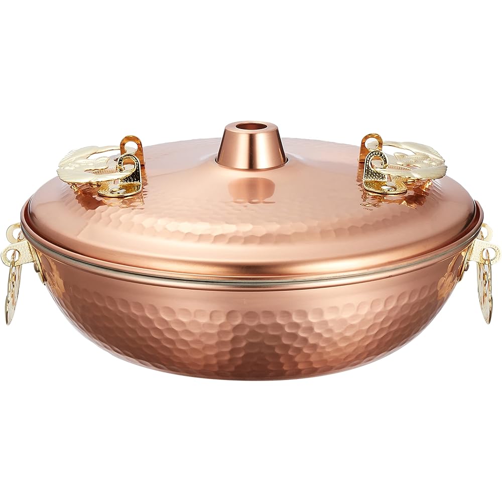 Pearl Metal Made in Japan Pure Copper Shabu Shabu Pot 26cm [For Gas Fire Only] HB-1790