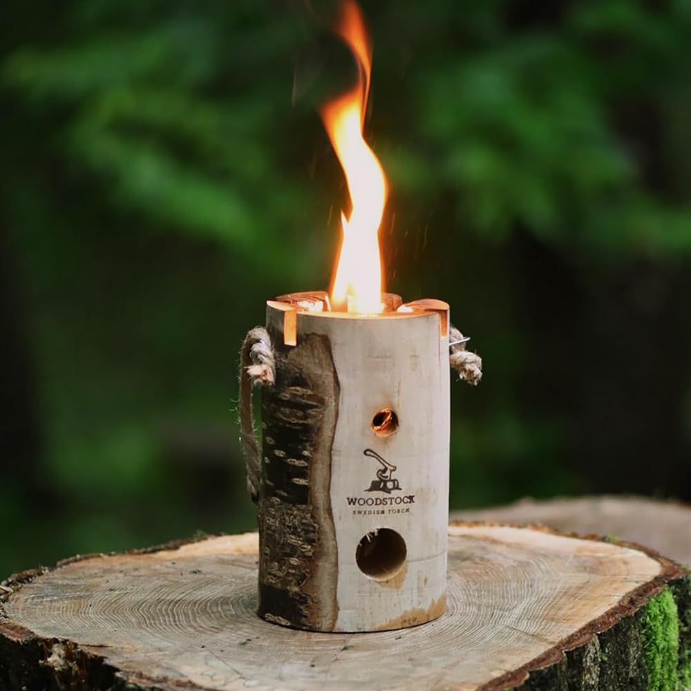 [Introduced on NHK] Swedish Torch mini Yamazakura WOODSTOCK Hardwood from the Zao Mountains in Miyagi Prefecture Perfect gift Bonfire experience Patented structure Includes igniter Swedish Torch Replaces a lantern