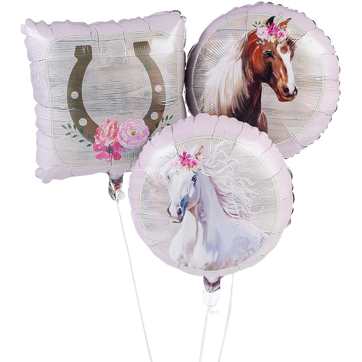 Horse Mylar Balloons - Set of 3 18" Balloons - Horse and Farm Party Decorations
