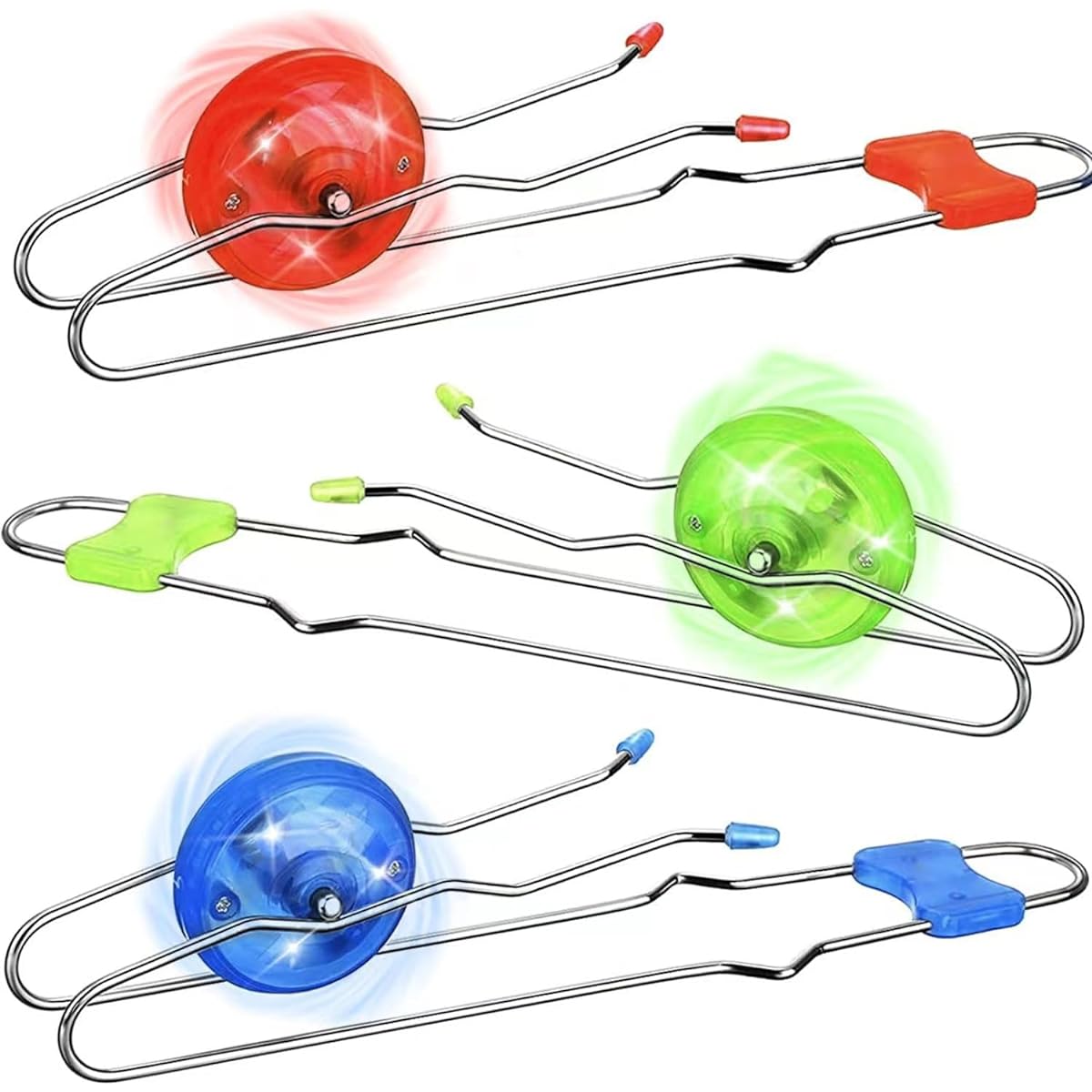 Cemirk Retro Kids Light Up Gyro Wheel Set - Includes 3 10" Track Twisters, Spinning and Light Combo to Capture Kids' Attention, Perfect for Easter, Birthday, Christmas, and More