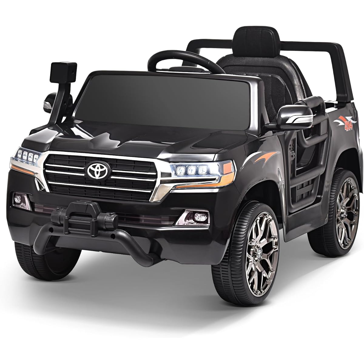 Joywhale 12V Kids Truck Ride Toyota Battery Powered Electric Wonder Truck for Kids Perfect Car Size Remote Control Spring Suspension Music DIY & Storage Space Black