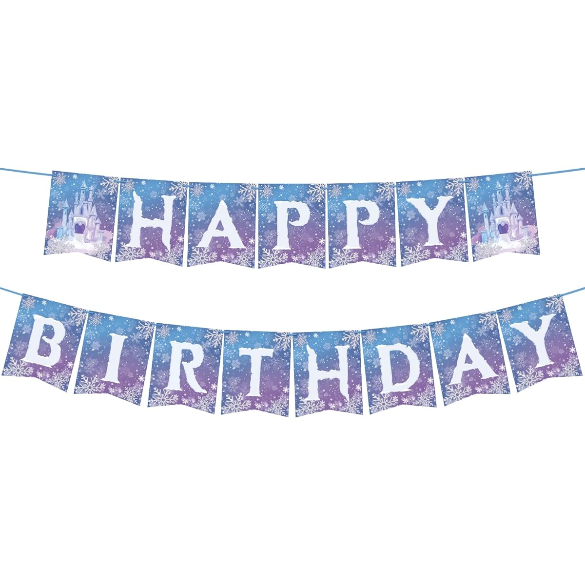 OTTPOOM Frozen Birthday Party Banner Frozen Party Decorations Winter Snowflake Happy Birthday Banner Winter Wonderland Christmas Party Supplies Favors