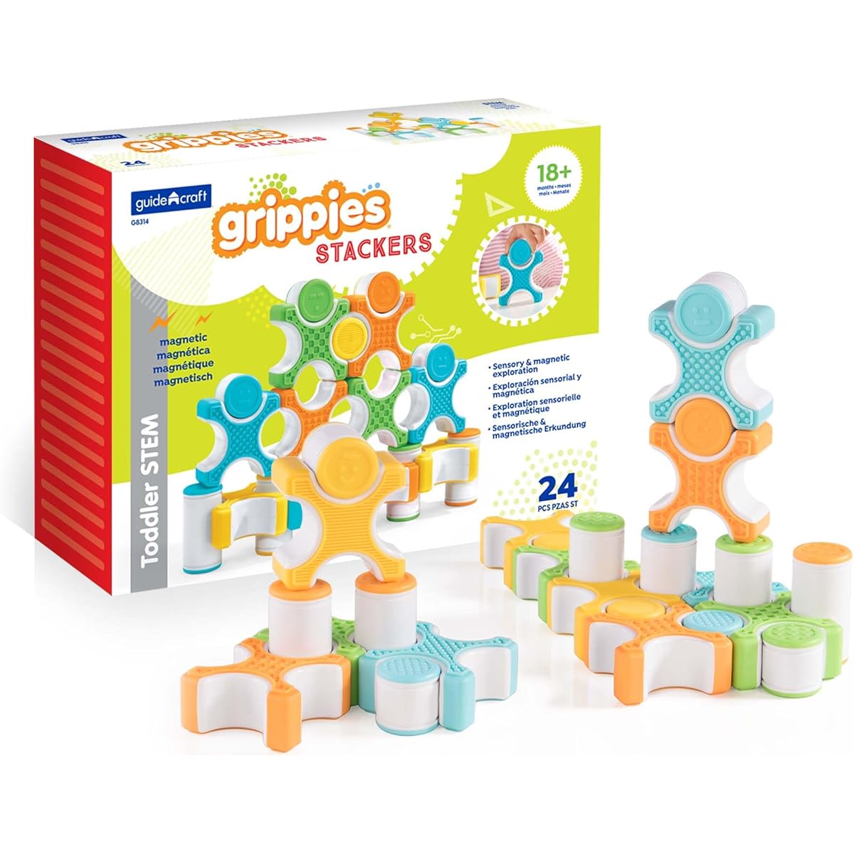 Guidecraft Grippies Stackers Set (24 Piece)