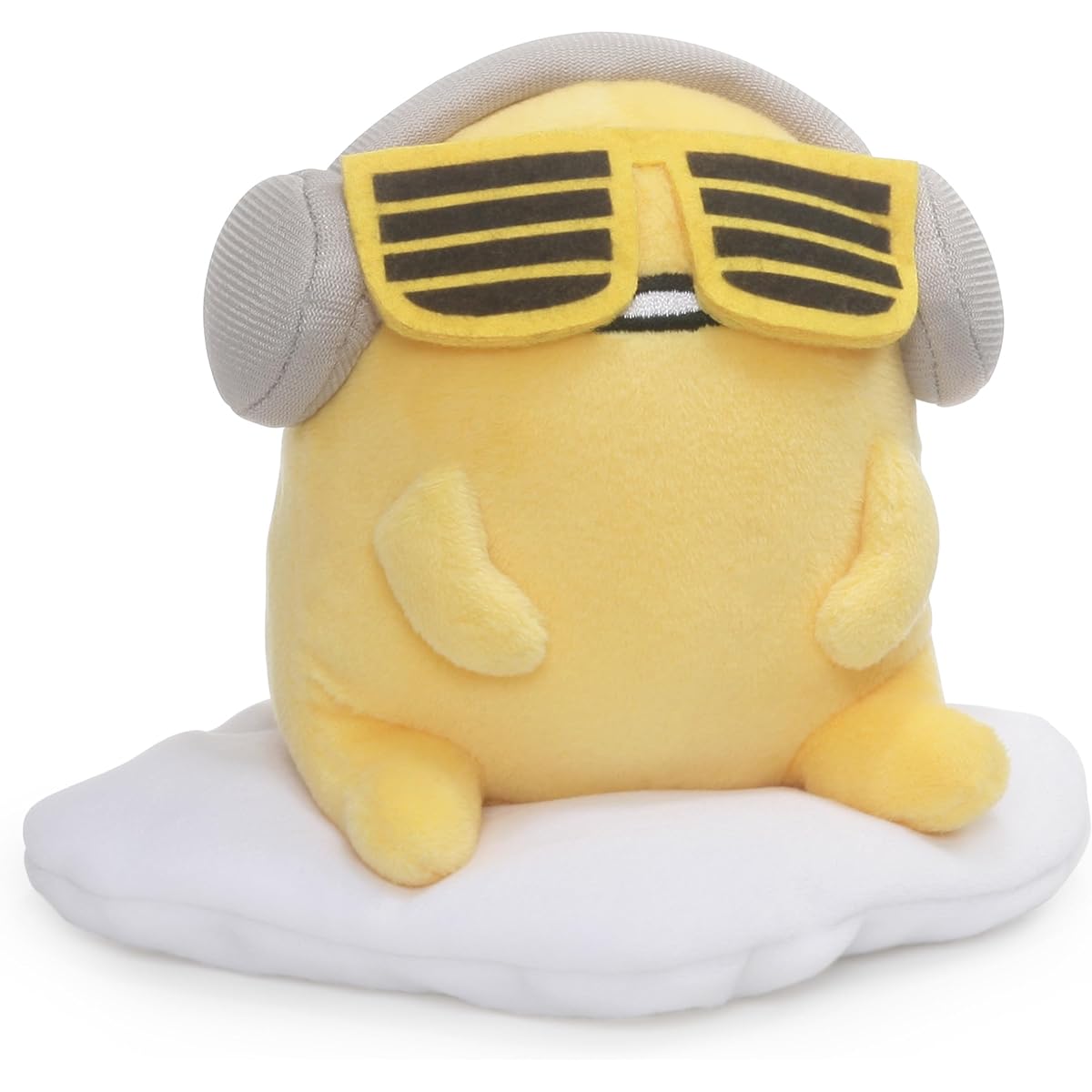 GUND Gudetama with sunglasses and headphones Lazy Egg Sanrio Yellow 5 inch