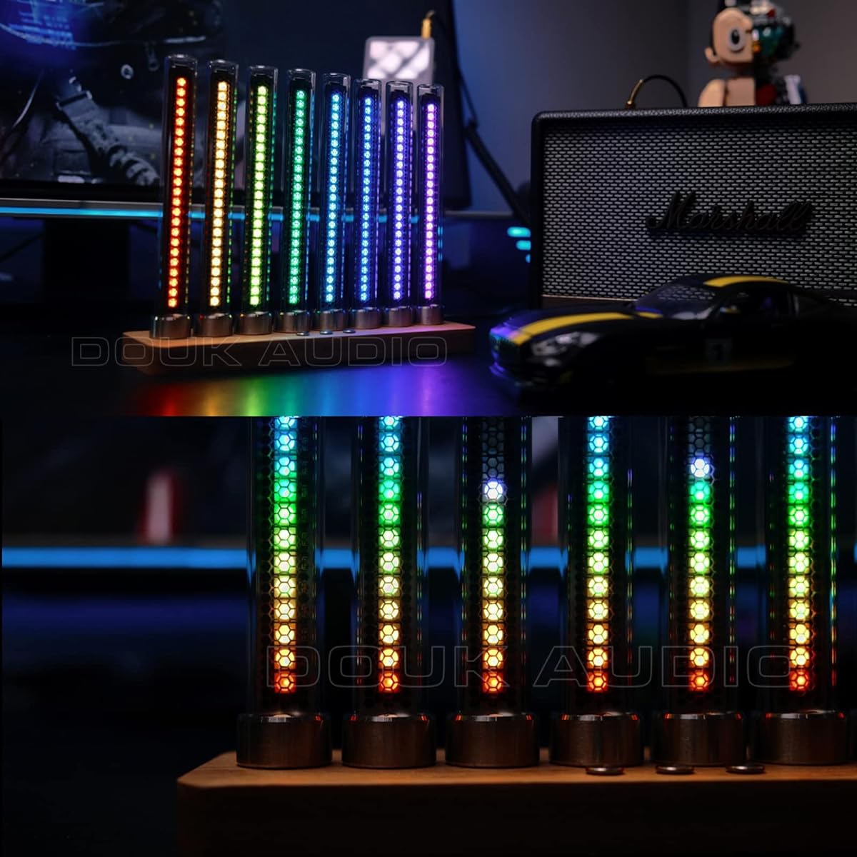 RGB LED Sound Level Meter MIC Music Music Spectrum Analyzer Desktop/Car Audio Display