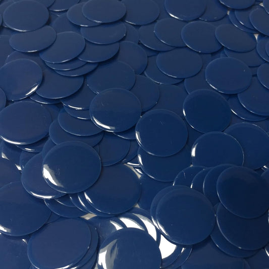 3/4 Inch Counting Bingo Chips in 12 Clear and 6 Solid Colors - Bag of 1,000 by Mr. Chips, Inc - Blue