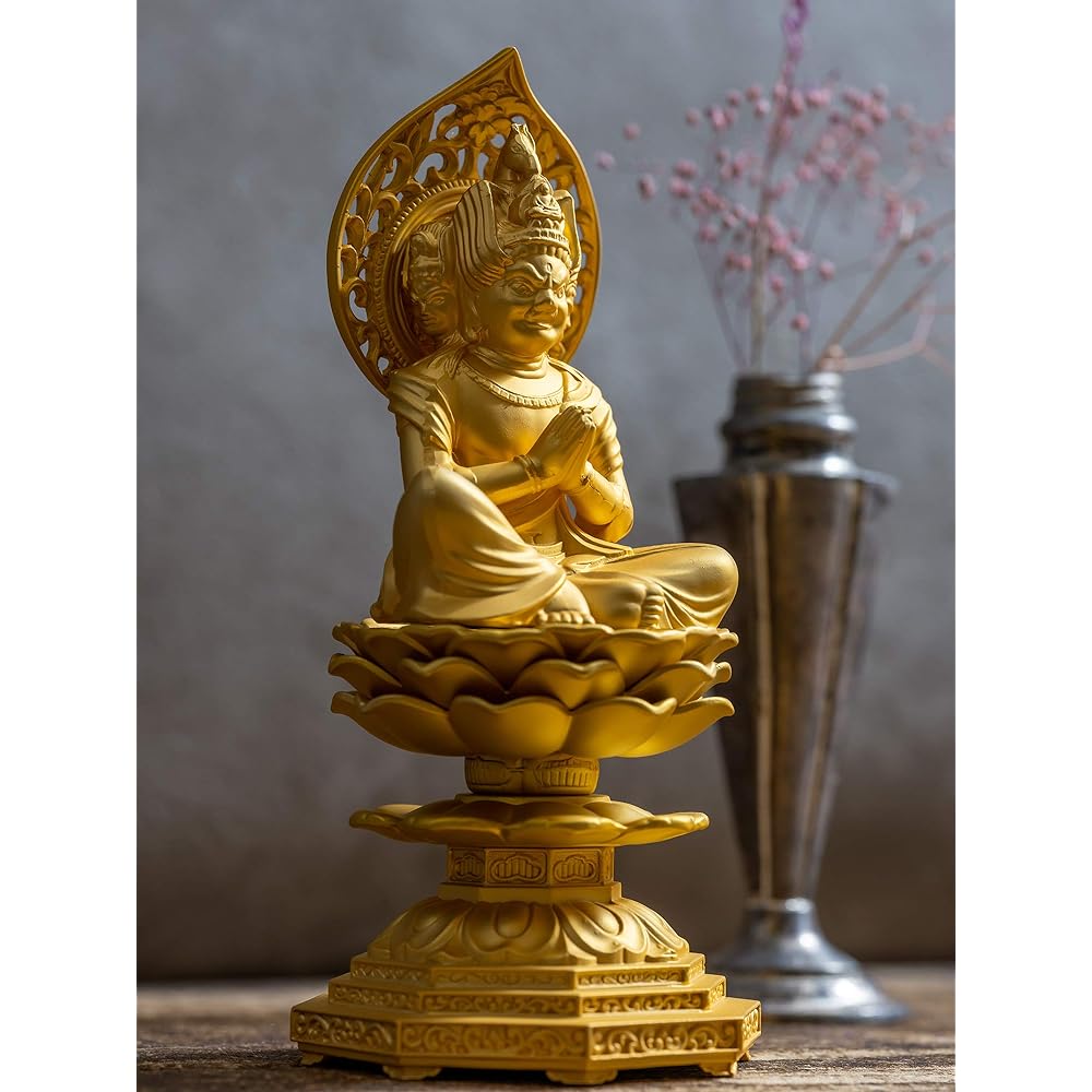 Buddha statue Bato Kannon Bodhisattva 15cm (gold plated/24K gold) Buddhist sculptor: Hideun Makita Original model _ "Guardian of animals/Pet memorial service" Takaoka copperware (Batokan nonbosatsu)