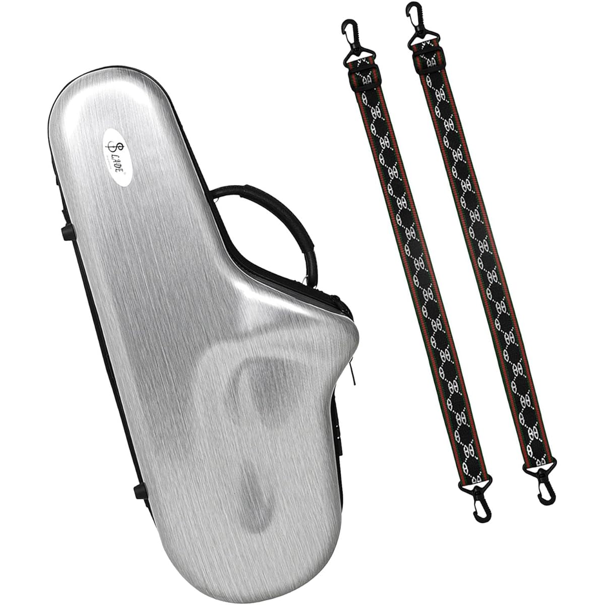 PEWETE Alto Saxophone Bag Saxophone Backpack Fiberglass Saxophone Gig Bag Saxophone Carrying Case for Performance Exercise Outdoor, Argent