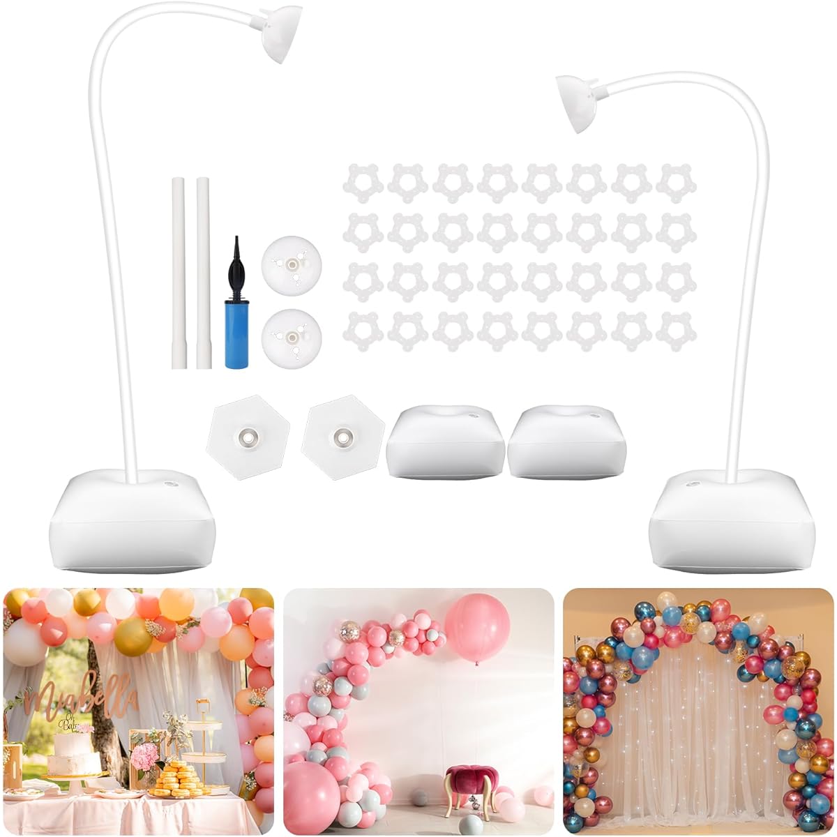 Balloon Arch Stand Kit, Balloon Garland Kit, Party Balloon Arch Kit, Balloon Arch Decorations for Wedding, Baby Shower, Birthday Party