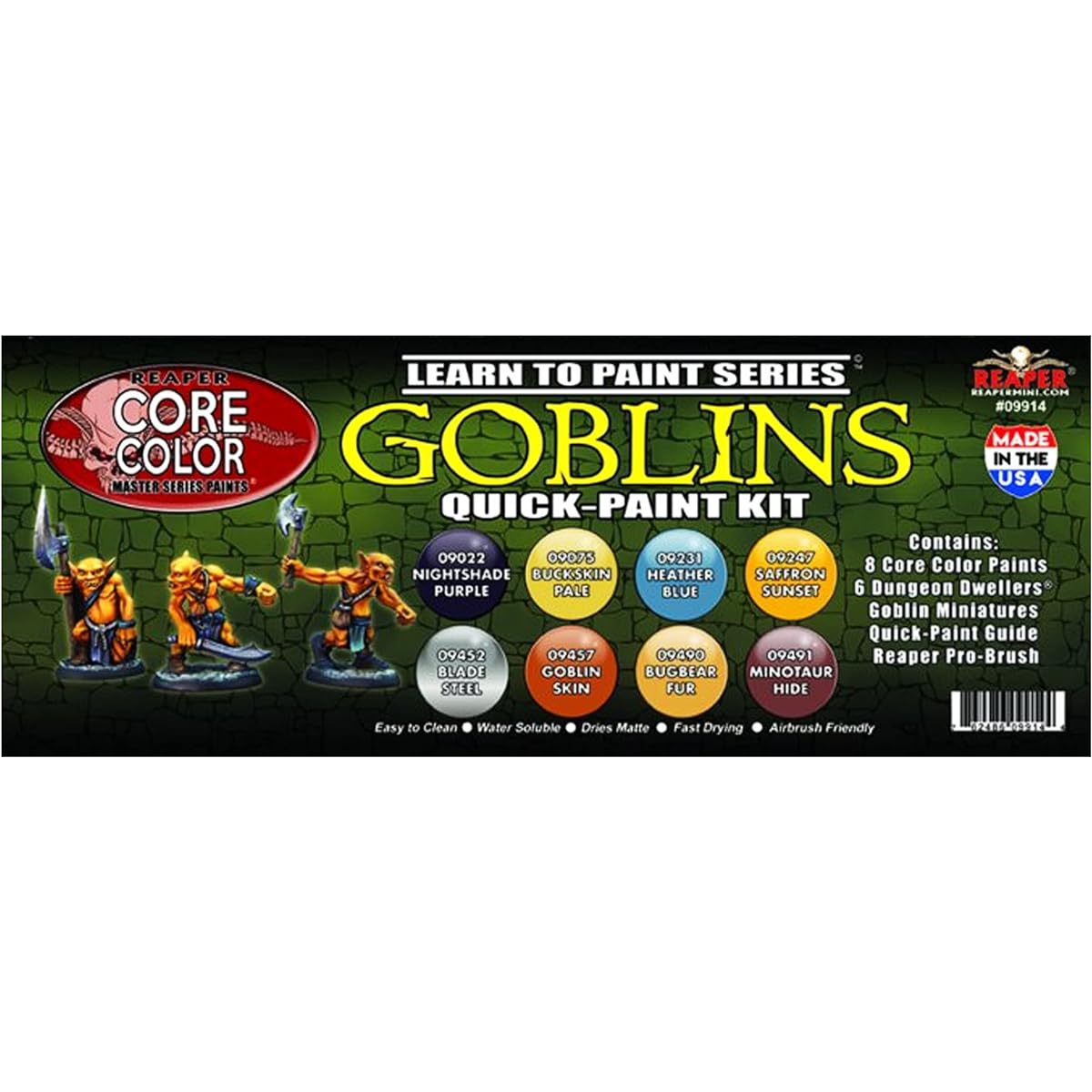Reaper Miniatures: 09914 - Learn to Paint Goblins Quick Paint Kit