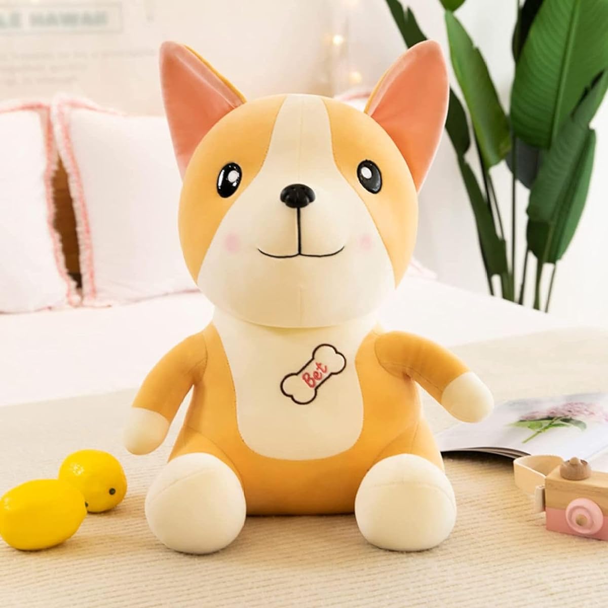 te body pillow, stuffed dog, cute dog stuffed animal, dog doll, soft, fluffy, cute, hug pillow, sleeping together, multi-functional, soothing, for children, girls, graduation gift, Christmas, gift, present, celebration, design, school entrance gift, 30cm
