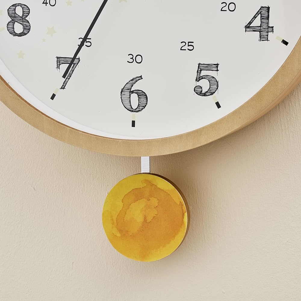 Interform Wall Clock Pendulum Clock CL-3366BK Toad Educational Clock Black Luminous Width 30 x Height 38 x Depth 7cm