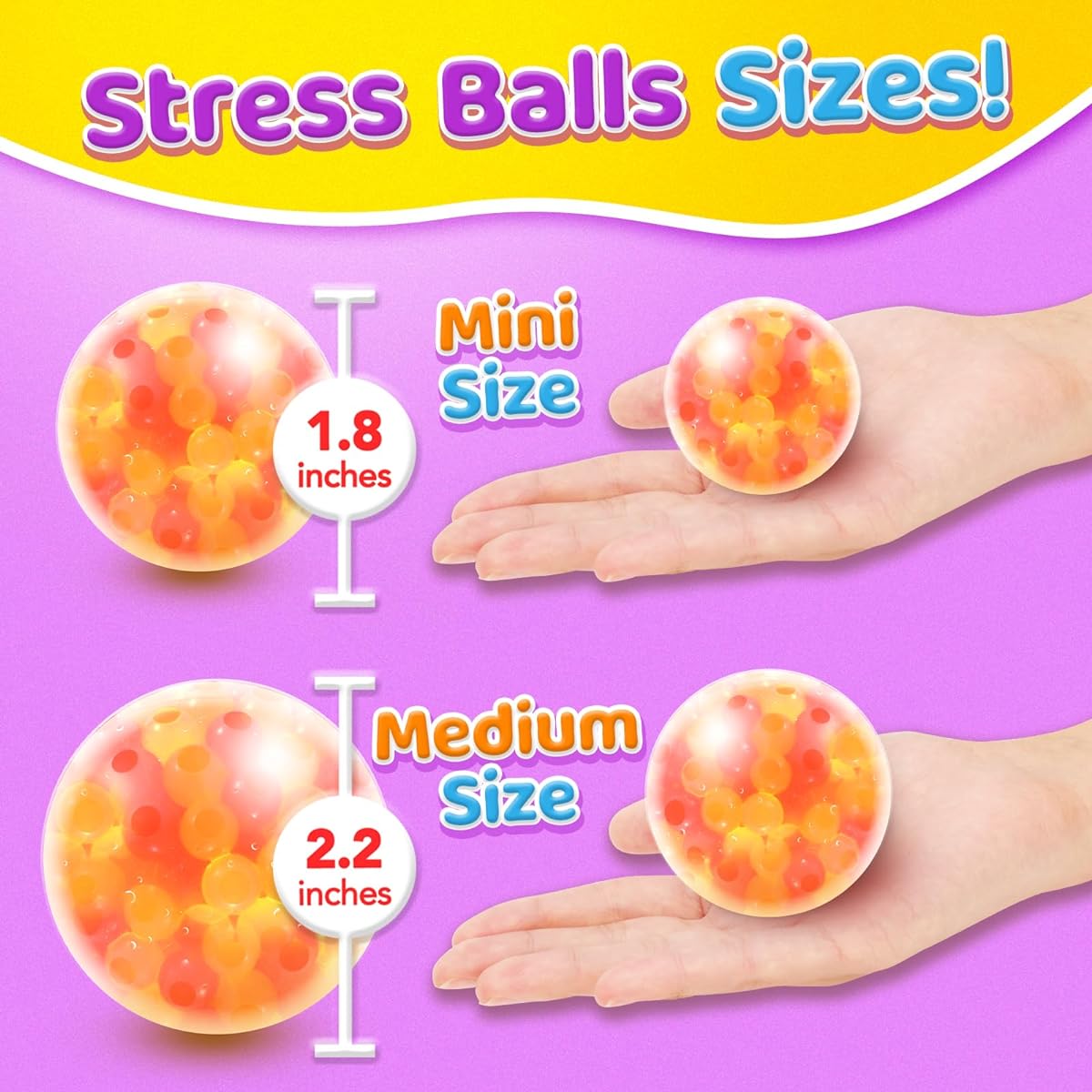 Tiny Fish Stress Balls Bulk for Kids Adults 36 Pack Mini Water Beads Squishy Balls Anxiety Relief Sensory Fidget Toys Autism ADD ADHD Funny Squeeze Ball Toys