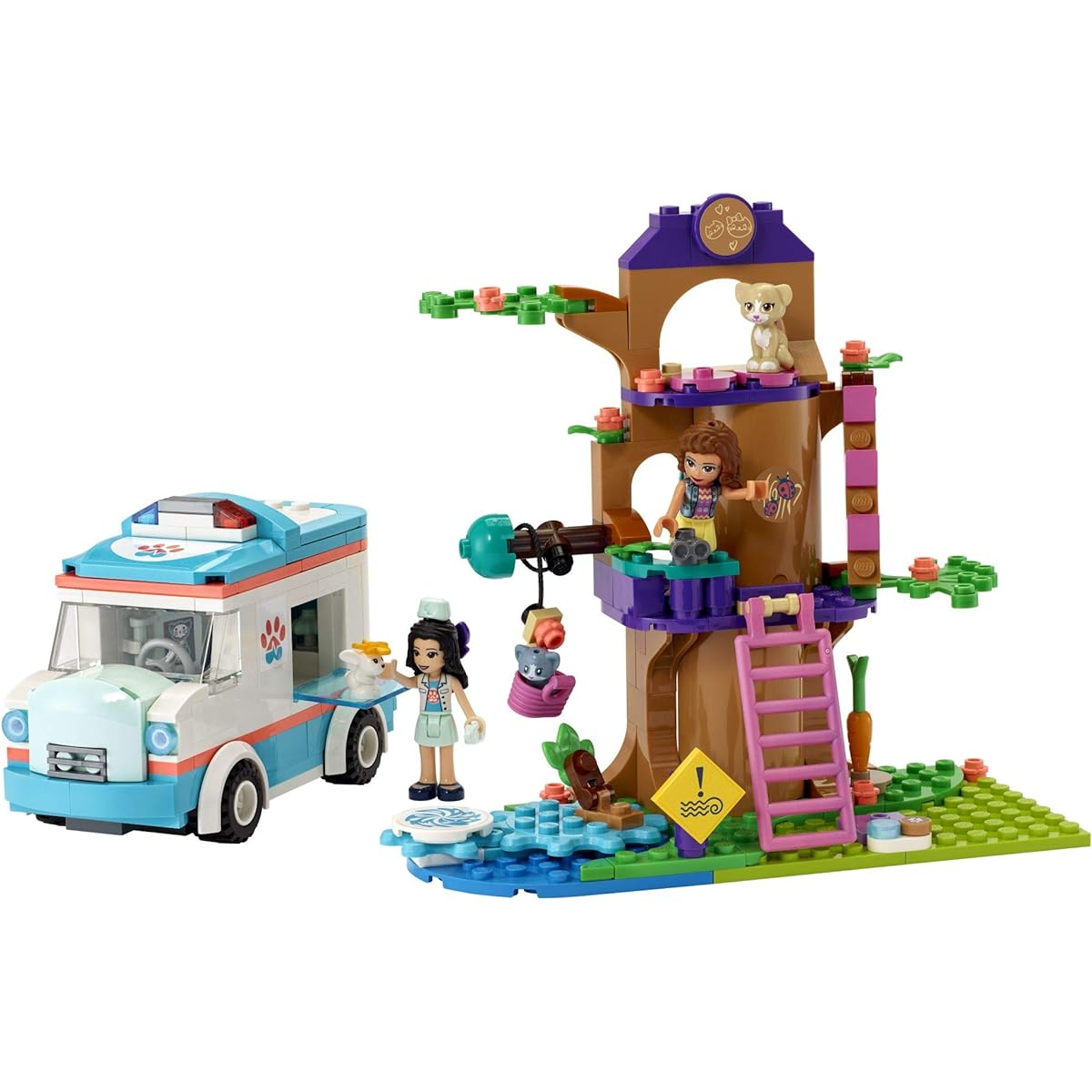 LEGO Friends Vet Clinic Ambulance 41445 Building Kit; Collectible Toy with Ambulance, Rabbit and Kitten Toys, Children’s Vet Kit and Olivia and Emma Mini-Dolls, New 2021 (304 Pieces)