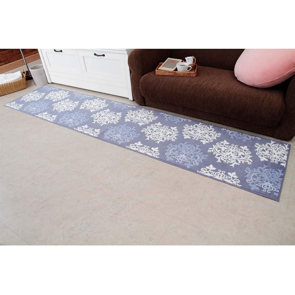 DaiDo Dress Leaf 2 Kitchen Mat Long Mat White 50x240cm