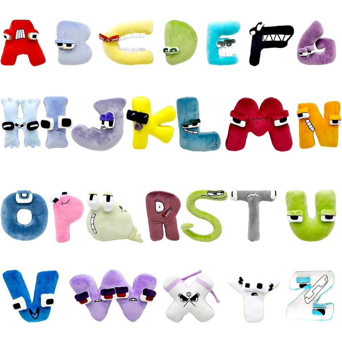 GETIEN Alphabet Plush Toys Alphabet Lore Animal Toys Easter Day Soft Cuddly Cover Preschool Stuffed Animals for Kids Holiday Birthday Gifts (26 Letters)
