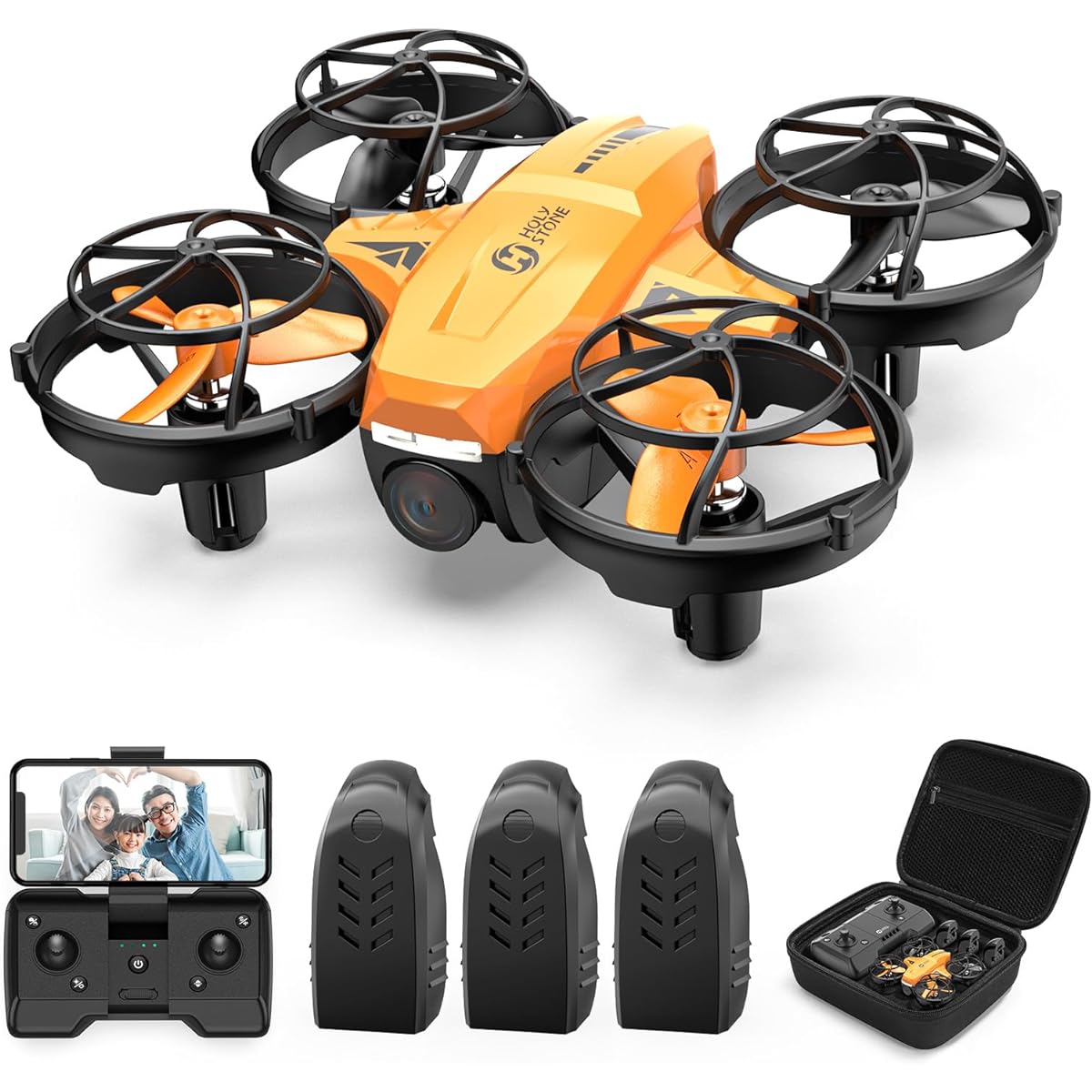 mini drone, for beginners, for kids, with storage case, hand-thrown take-off mode, headless mode, high-speed turning mode, altitude maintenance, 2.4GHz, 4CH, mode 1/2 free conversion, domestically certified, gift, elementary school student, HS420, orange