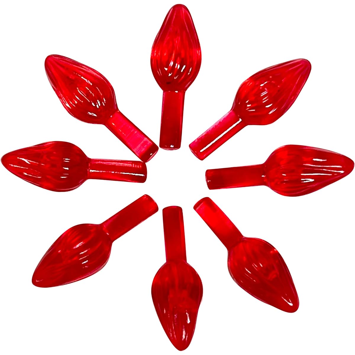 National Artcraft Red Plastic Ornaments for Decorating Ceramic Christmas Trees, Wreaths and Other Crafts (100 Pieces)